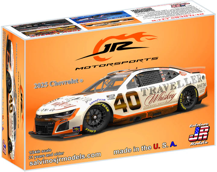 Justin Allgaier 2025 Traveller Whiskey JRM #40 1st NASCAR Cup Start 1:24 Adult Salvinos JR Model Car Kit