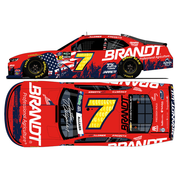 Justin Allgaier Autographed Brandt Patriotic 1:24 Standard 2026 Diecast Car #7 NASCAR