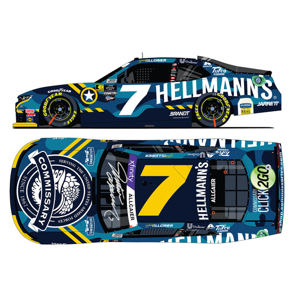 Justin Allgaier Autographed Hellmann's DeCA Xfinity Series 1:24 Standard 2024 Diecast Car #7 NASCAR