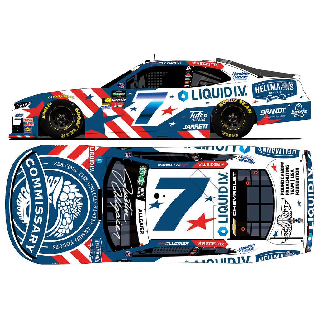 Justin Allgaier Autographed Hellmann's / Liquid I.V. DeCA 1:24 Standard 2026 Diecast Car #7 NASCAR
