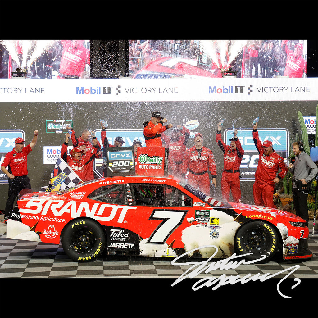 Justin Allgaier Autographed Phoenix Race Win 1:24 Standard 2026 Diecast Car #7 Brandt NASCAR