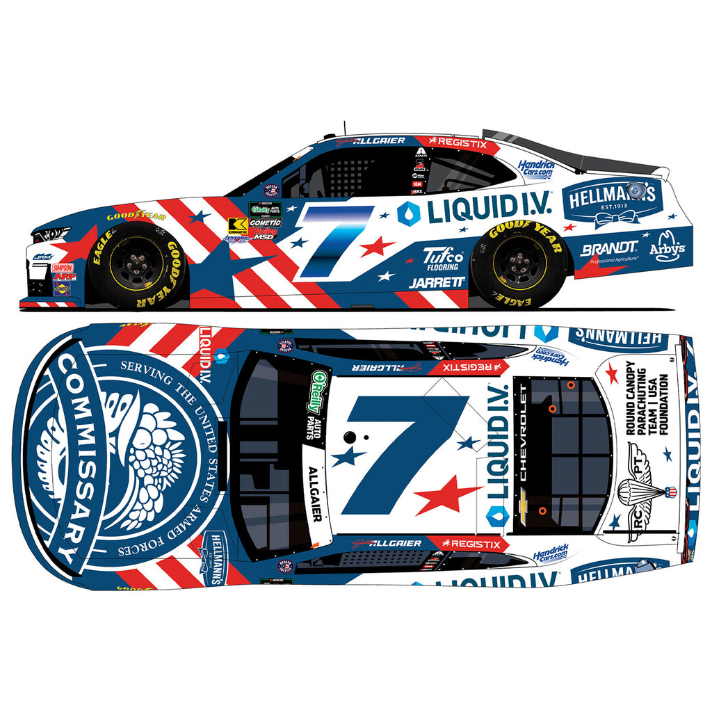 Justin Allgaier Hellmann's / Liquid I.V. DeCA 1:24 Color Chrome 2026 Diecast Car #7 NASCAR