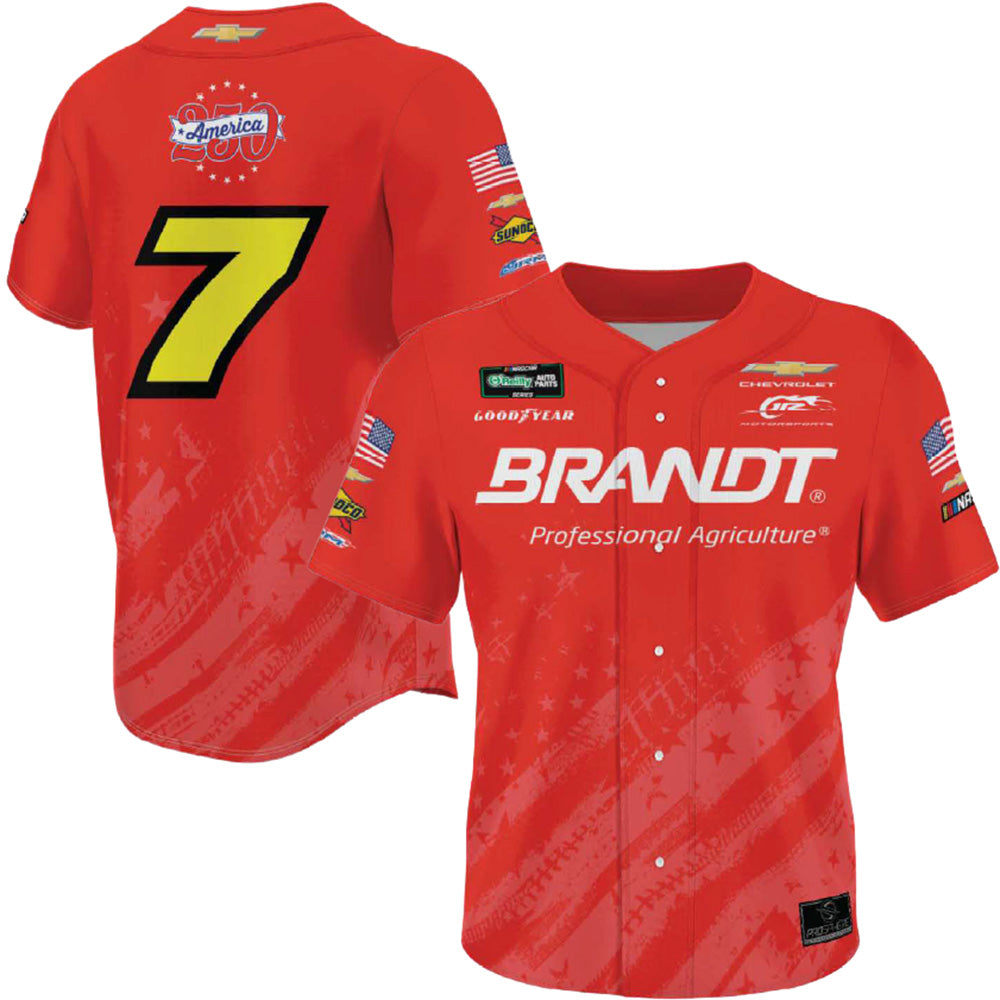 Justin Allgaier 2026 Brandt Patriotic San Diego Race JRM Official Pit Crew / Personnel ProSphere Baseball Jersey