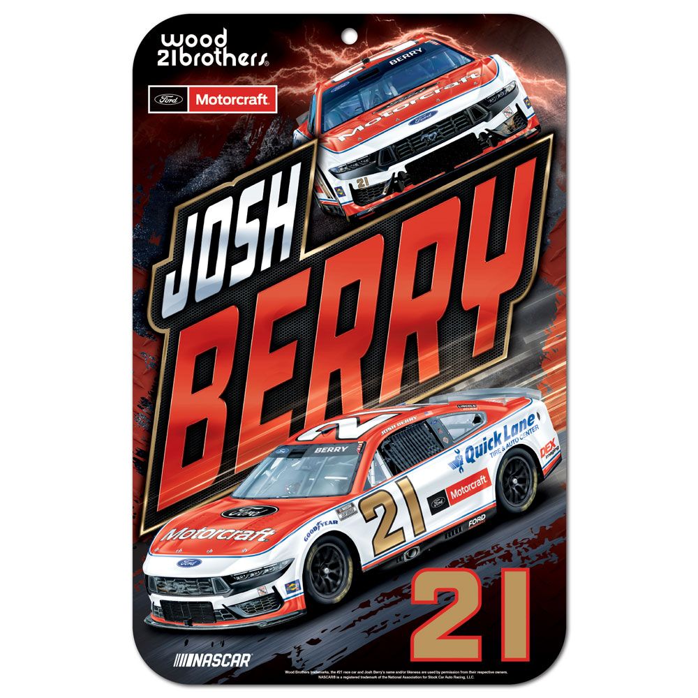 Josh Berry 2025 Motorcraft #21 11x17 Plastic Sign NASCAR