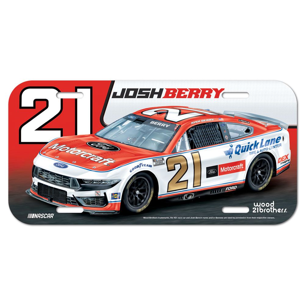 Josh Berry 2025 Motorcraft Plastic Car License Plate #21 NASCAR