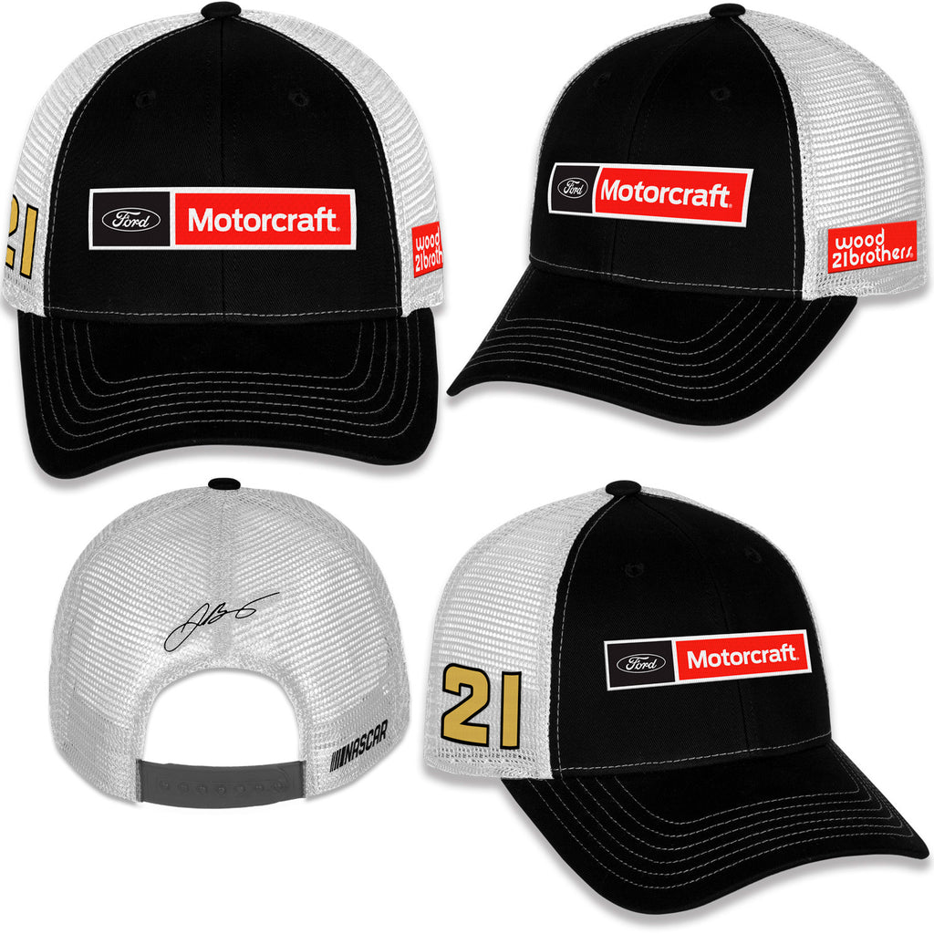 Josh Berry 2025 Motorcraft #21 Sponsor Mesh Hat Black/White NASCAR