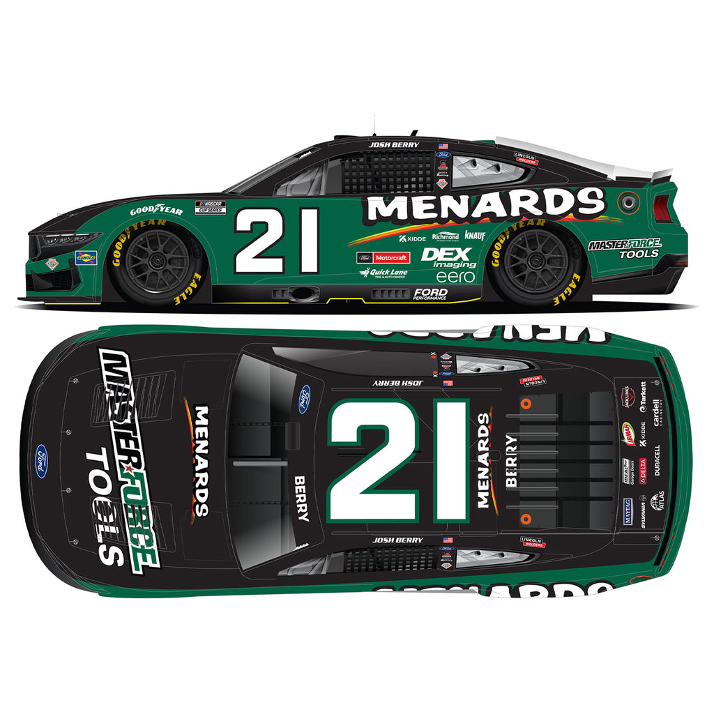 Josh Berry Menards / Masterforce 1:64 Standard Chassis 2025 Diecast Car #21 NASCAR