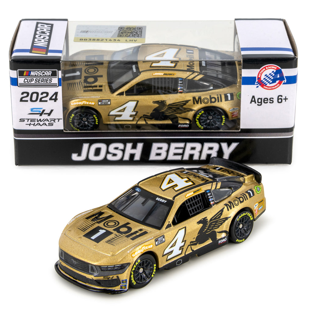 Josh Berry Mobil 1 50th Anniversary Gold 1:64 Standard 2024 Diecast Car #4 NASCAR