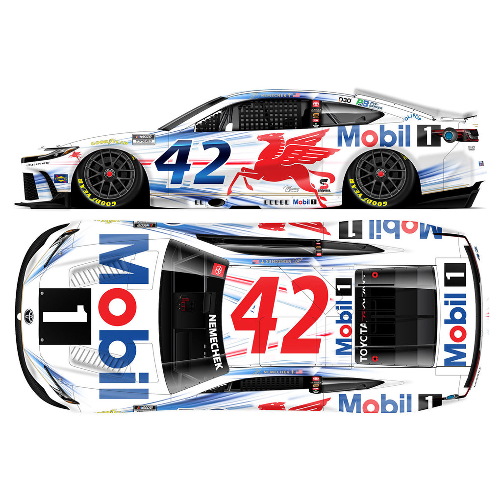 John Hunter Nemechek Mobil 1 1:24 Color Chrome 2026 Diecast Car #42 NASCAR