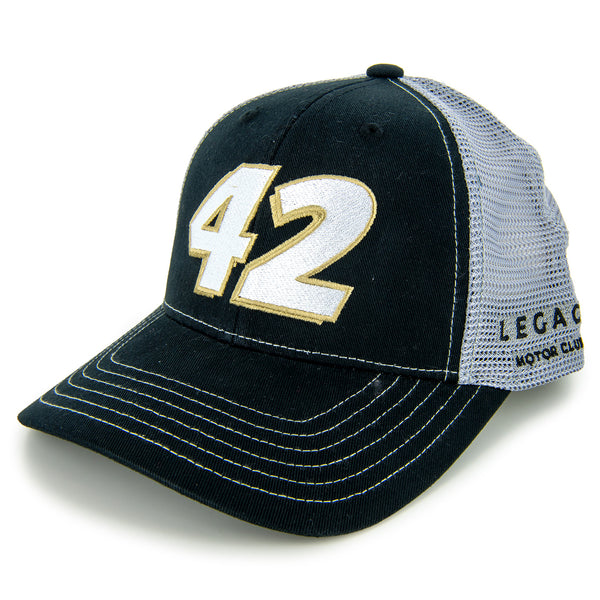 John Hunter Nemechek 2024 Big #42 Sponsor Mesh Hat Black/Gray NASCAR