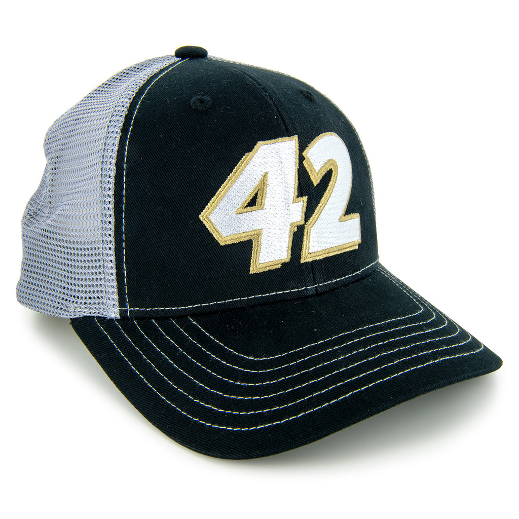 John Hunter Nemechek 2024 Big #42 Sponsor Mesh Hat Black/Gray NASCAR