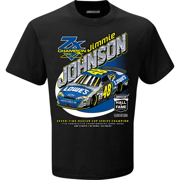 Jimmie Johnson 2024 NASCAR Hall of Fame Car T-Shirt Black 