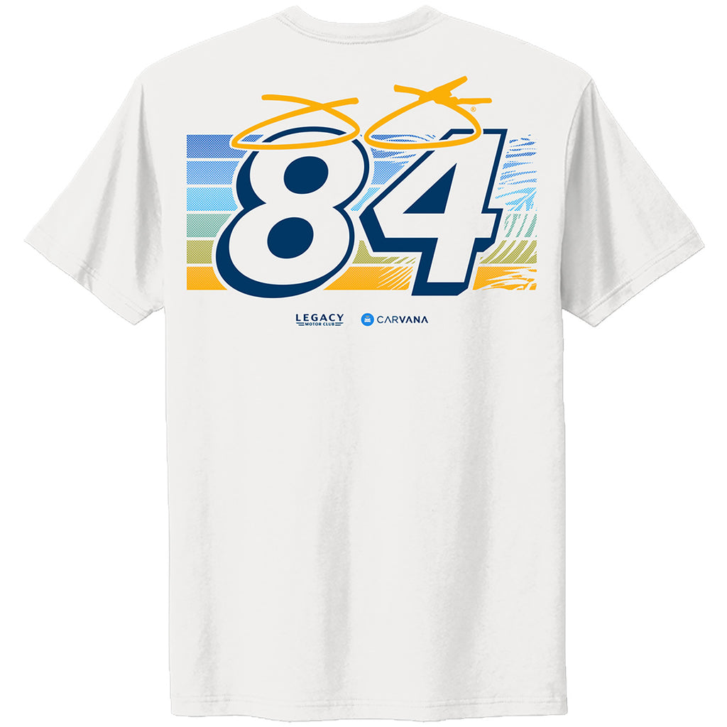 Jimmie Johnson 2026 Carvana San Diego Paint Scheme 2-Spot Classic Ink T-Shirt White #84 NASCAR
