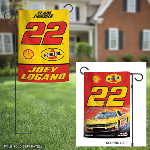 Joey Logano 2024 Shell Pennzoil Two Sided 12x18 Garden Flag #22 NASCAR