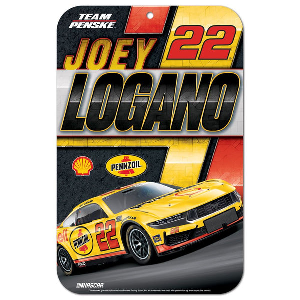 Joey Logano 2024 Shell Pennzoil #22 11x17 Plastic Sign NASCAR