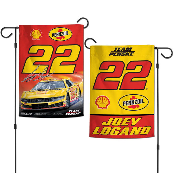 Joey Logano 2024 Shell Pennzoil Two Sided 12x18 Garden Flag #22 NASCAR