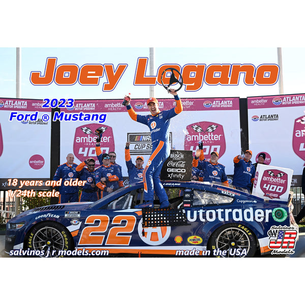 Joey Logano 2023 Atlanta Win Raced Version Decals 1:24 Adult Salvinos JR Model Car Kit