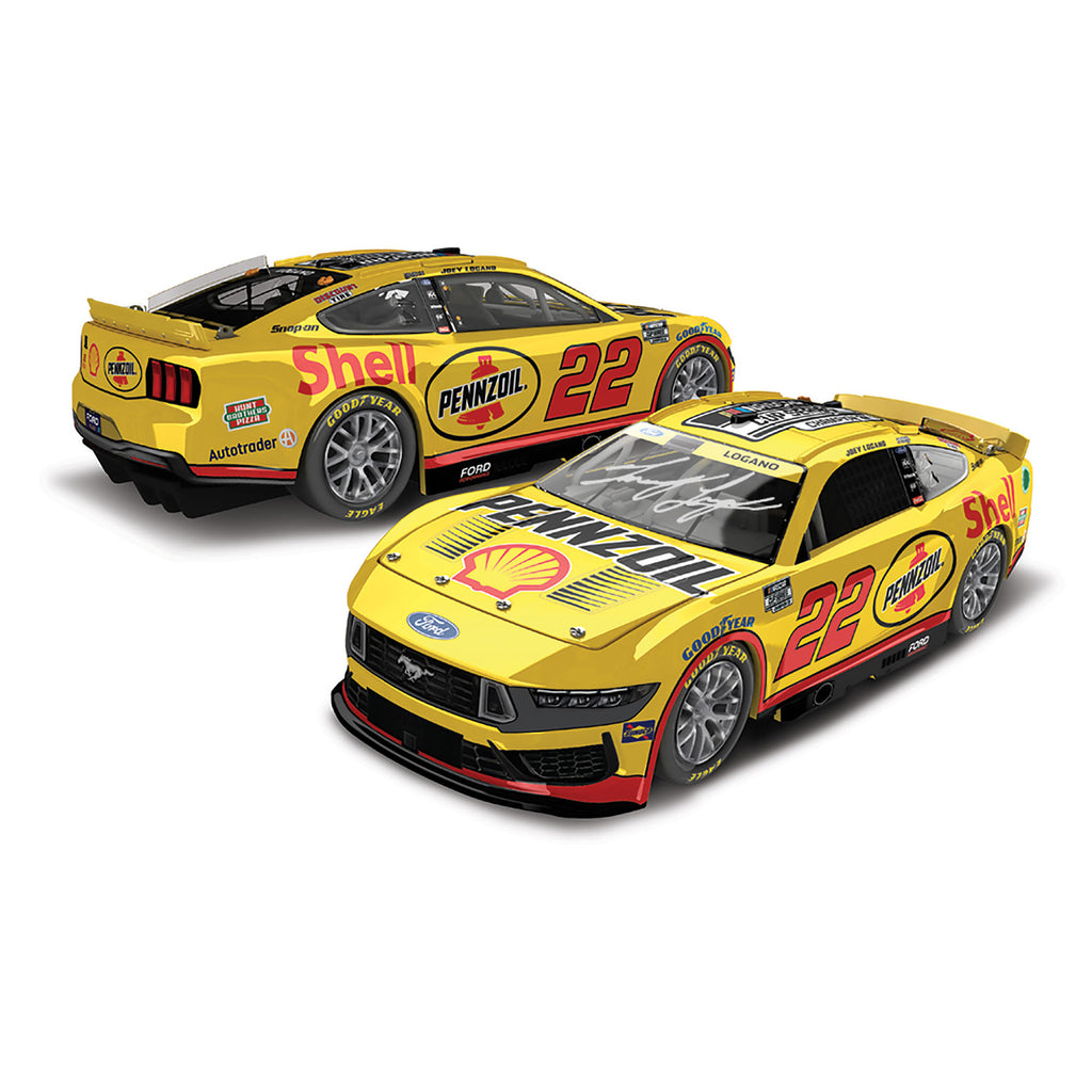 Joey Logano Autographed NASCAR Cup Series Champion 1:24 Standard 2024 Diecast Car Hand Signed - Exclusive Shell Pennzoil #22