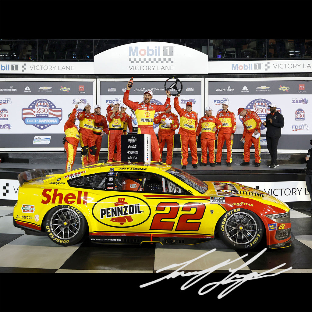 Joey Logano Autographed Daytona Duel 1 Race Win 1:24 Standard 2026 Diecast Car #22 NASCAR Shell Pennzoil