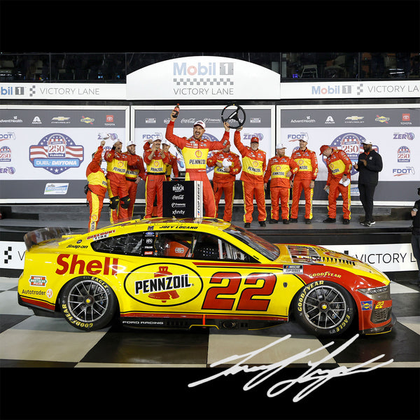 Joey Logano Autographed Daytona Duel 1 Race Win 1:24 Standard 2026 Diecast Car #22 NASCAR Shell Pennzoil