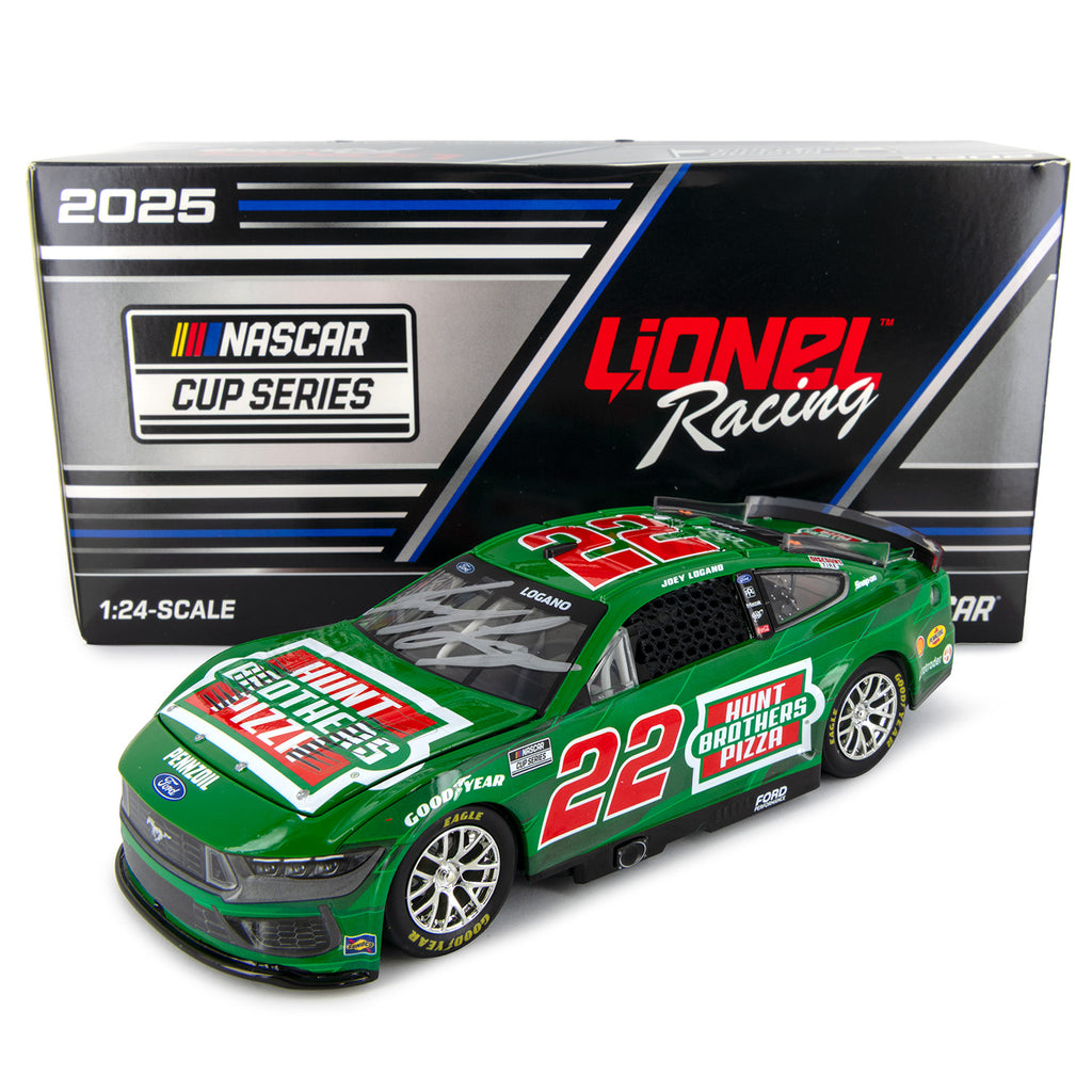 Joey Logano Autographed Hunt Brothers Pizza Green 1:24 Standard 2025 Diecast Car #22 NASCAR