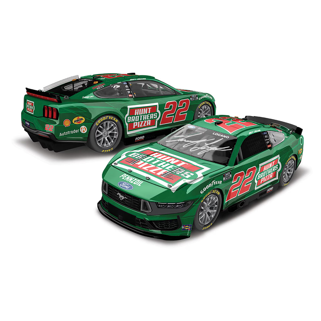 Joey Logano Autographed Hunt Brothers Pizza Green 1:24 Standard 2025 Diecast Car #22 NASCAR