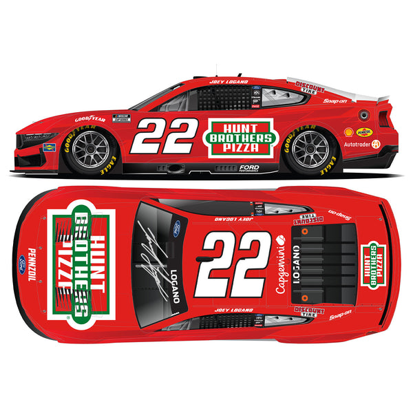 Joey Logano Autographed Hunt Brothers Pizza Red 1:24 Standard 2025 Diecast Car #22 NASCAR