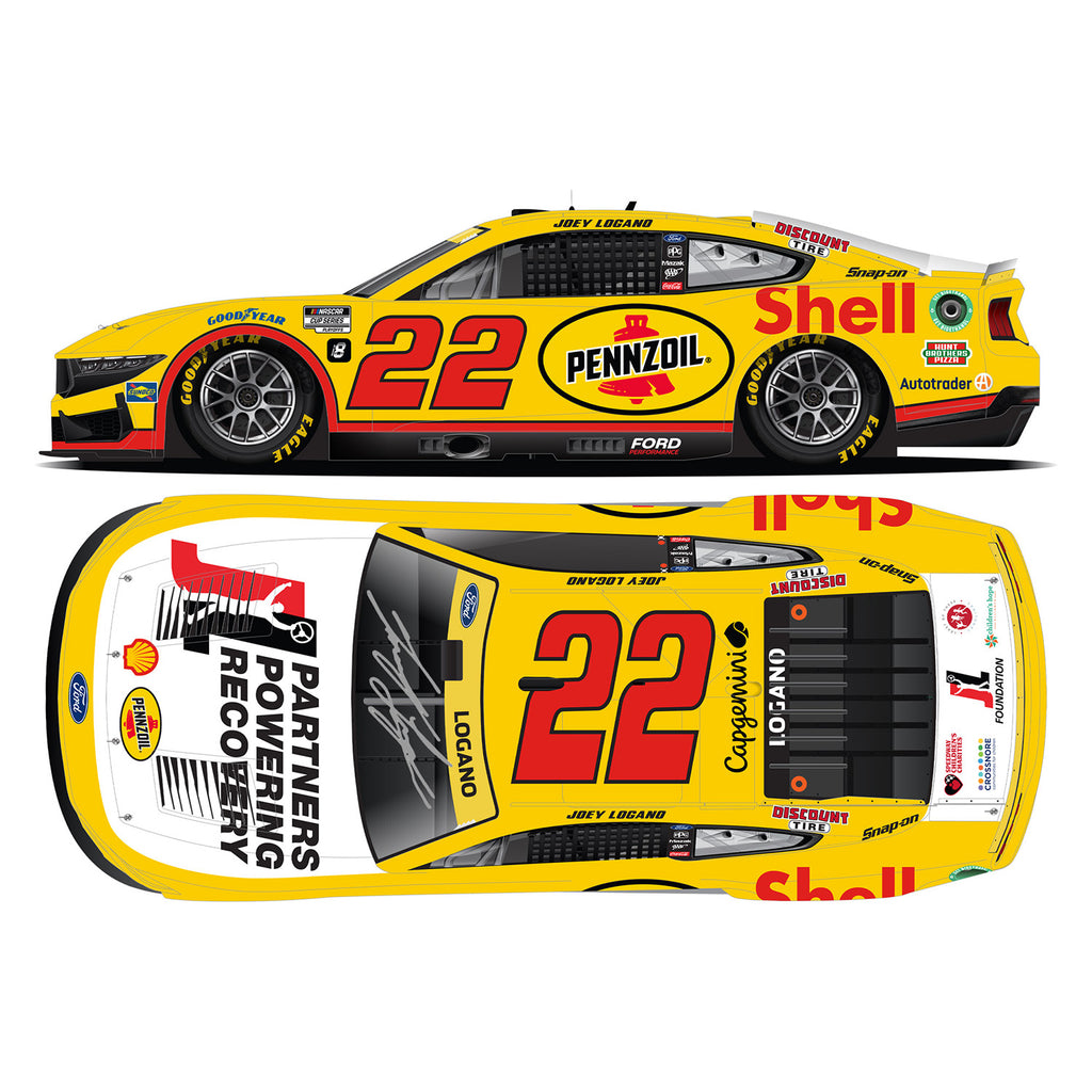 Joey Logano Autographed Shell Pennzoil / Joey Logano Foundation 1:24 Standard 2024 Diecast Car Hand Signed #22 NASCAR