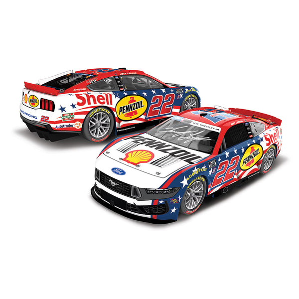 Joey Logano Autographed Shell-Pennzoil Stars and Stripes Patriotic 1:24 Standard 2026 Diecast Car #22 NASCAR
