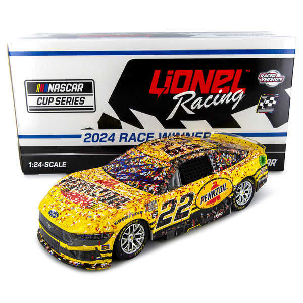 Joey Logano Autographed Las Vegas Race Win 1:24 Standard 2024 Diecast Car Hand Signed Exclusive Pennzoil #22 NASCAR