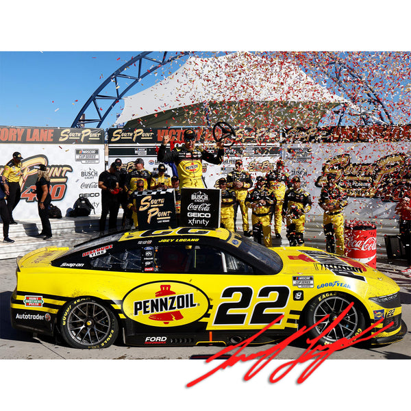 Joey Logano Autographed Las Vegas Race Win 1:24 Standard 2024 Diecast Car Hand Signed Exclusive Pennzoil #22 NASCAR