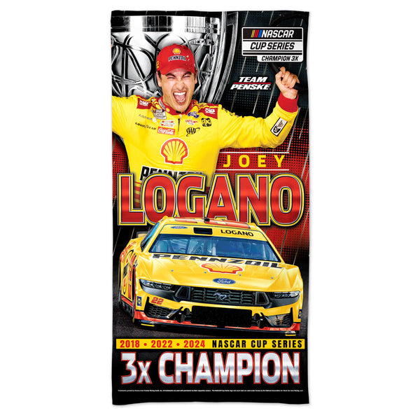 Joey Logano 2024 NASCAR Cup Series Champion 30x60 Beach Towel #22