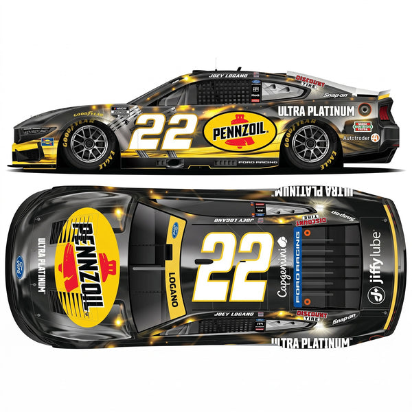 Joey Logano Color Chrome Pennzoil Ultra Platinum Black 1:24 2026 Diecast Car #22 NASCAR