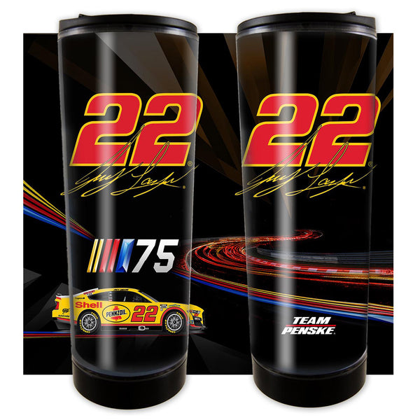Joey Logano 2023 Plastic 14oz Tumbler Travel Mug Shell Pennzoil #22 NASCAR