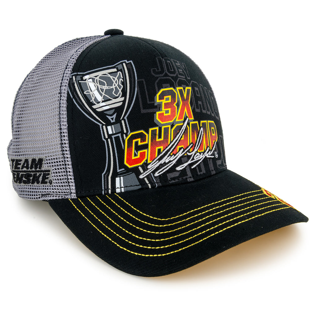 Joey Logano 2024 NASCAR Cup Series 3X Champion Trophy Mesh NASCAR Hat #22