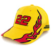 Joey Logano 2025 Flame #22 Mesh Hat Yellow NASCAR