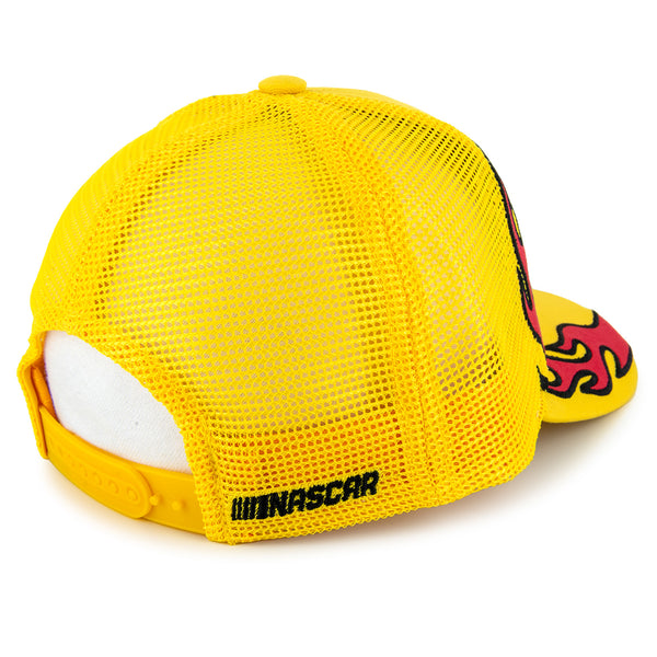 Joey Logano 2025 Flame #22 Mesh Hat Yellow NASCAR