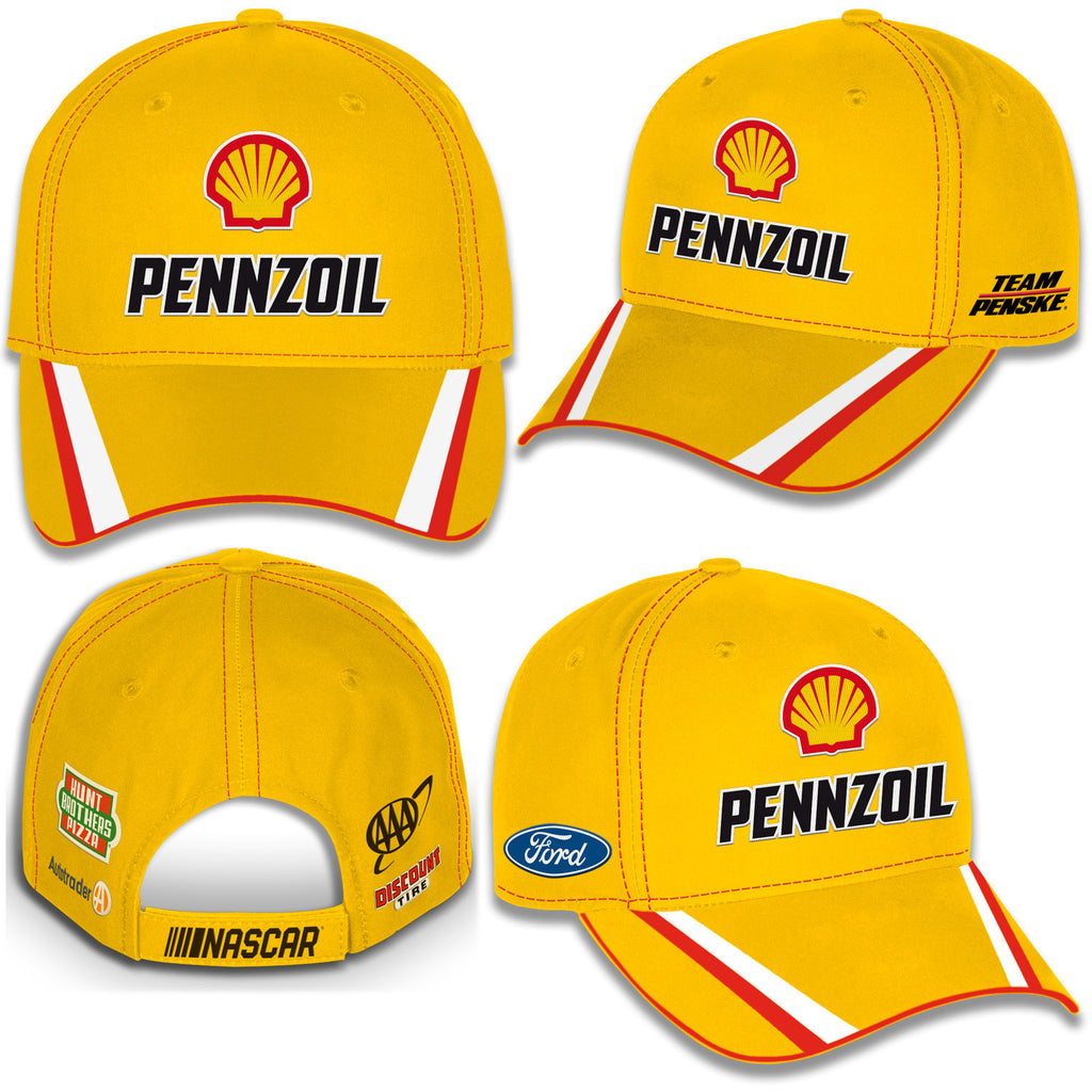 Joey Logano 2025 Shell Pennzoil Uniform Pit Hat Yellow #22 NASCAR
