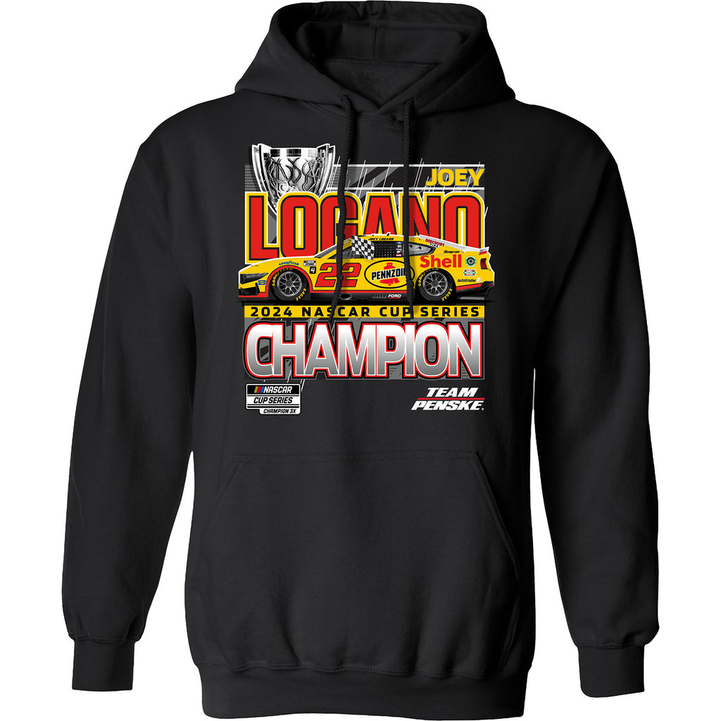 Joey Logano 2024 NASCAR Cup Series Champion One-Sided Hoodie Black #12