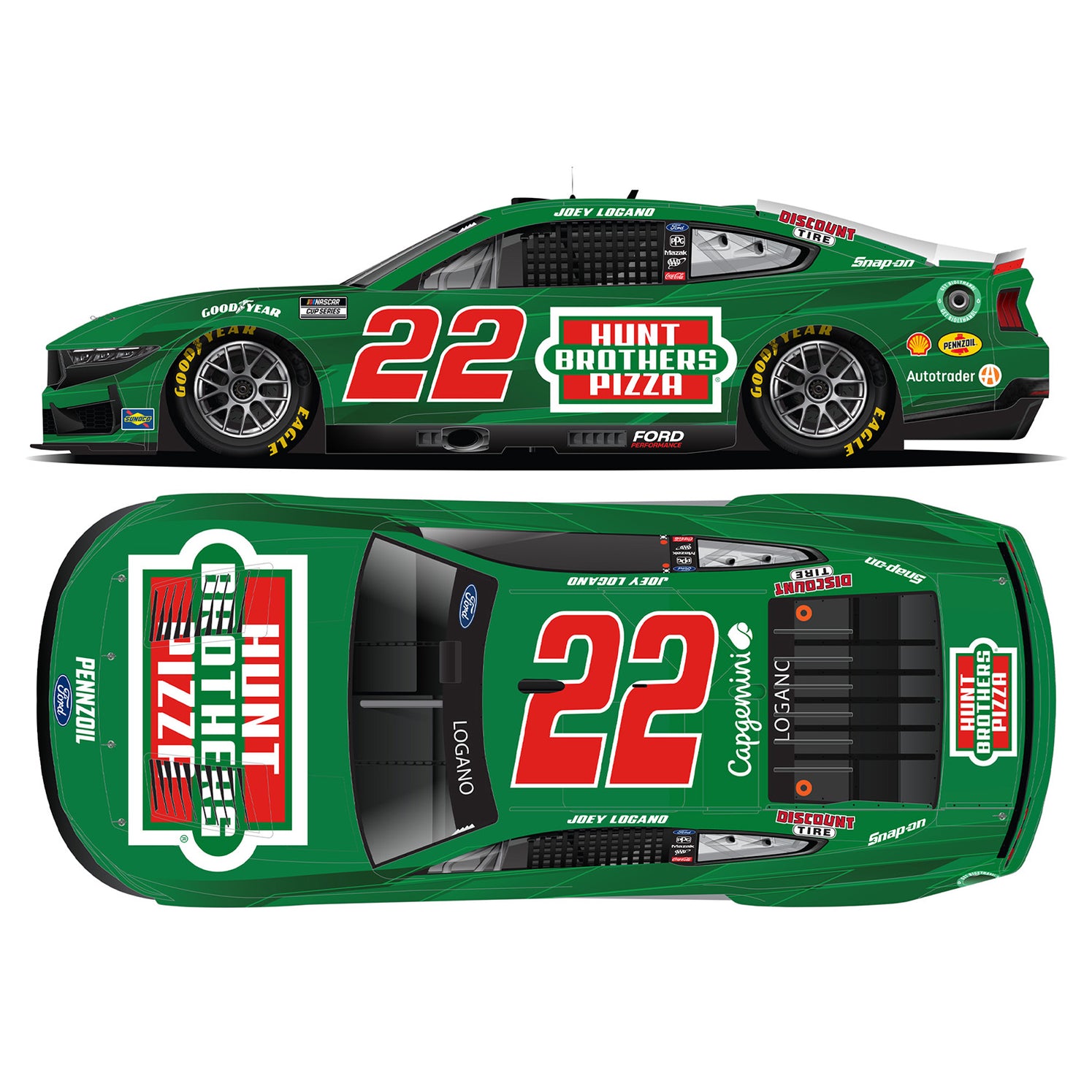 Joey Logano Hunt Brothers Pizza Green 164 Standard 2025 Diecast Car