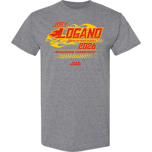 Joey Logano 2026 NASCAR Cup Series Schedule T-Shirt Gray #12