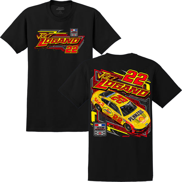 Joey Logano 2026 Shell Pennzoil Flash Black 2-Spot T-Shirt #22 NASCAR