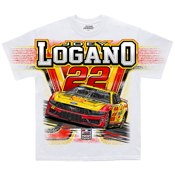 Joey Logano 2026 Shell-Pennzoil Total Print T-Shirt White #22 NASCAR