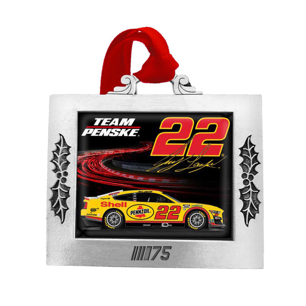 Joey Logano 2023 Pewter Picture Frame Christmas Ornament #22 NASCAR