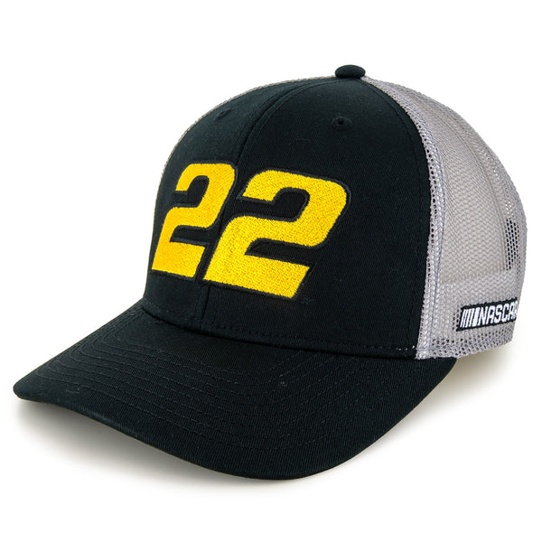 Joey Logano 2026 Big Number #22 Mesh NASCAR Hat Exclusive Black/Gray