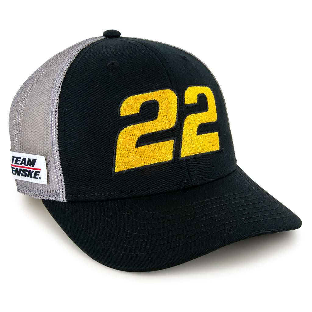 Joey Logano 2026 Big Number #22 Mesh NASCAR Hat Exclusive Black/Gray