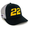 Joey Logano 2026 Big Number #22 Mesh NASCAR Hat Exclusive Black/Gray
