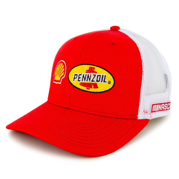 Joey Logano 2026 Shell Pennzoil Sponsor Mesh NASCAR The Game Hat Exclusive Red/White
