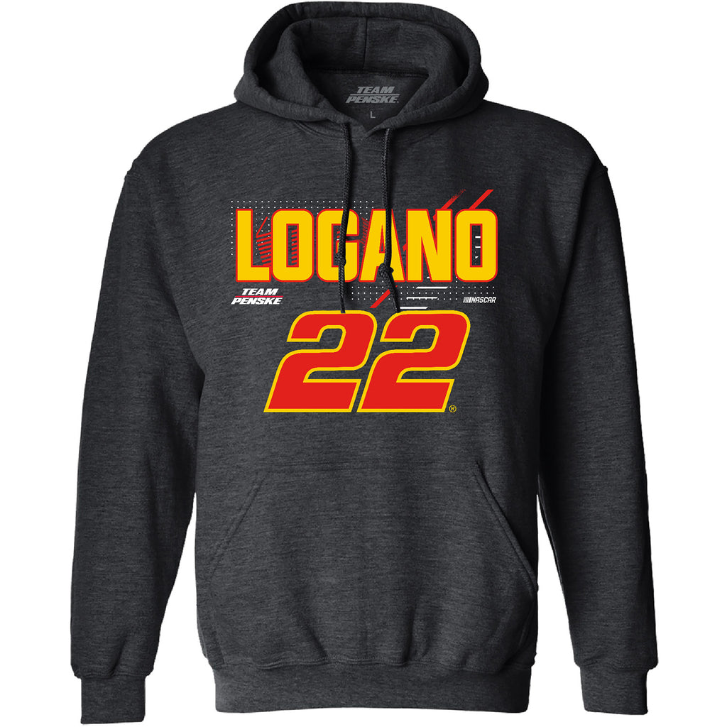 Joey Logano 2024 Name and #22 Hoodie Sweatshirt Black NASCAR