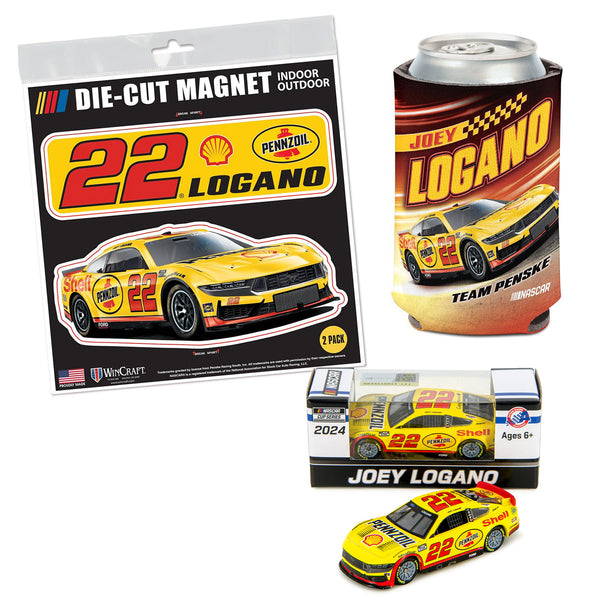 Joey Logano 2024 Shell 1:64 Diecast, Shell Can Hugger, Die Cut 2-Pack Magnets BUNDLE PRICED